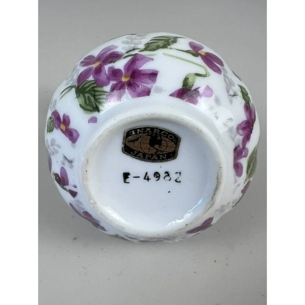 Vintage Inarco Japan Purple Violet Floral Mini Pitcher Creamer E-4982